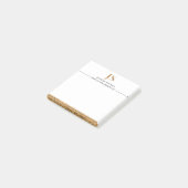 Elegant Classy White & Gold-gepersonaliseerd monog Post-it® Notes (Schuin)