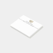 Elegant Classy White & Gold-gepersonaliseerd monog Post-it® Notes (Schuin)