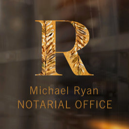 Elegant Classy White & Gold-gepersonaliseerd monog Raamsticker