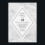Elegant Classy White Grey Marble 40th Birthday Kaart<br><div class="desc">Pas deze Elegant Classy Chic White Gray Marble aan op de uitnodiging van de Birthday Party. Ideaal voor een stijlvolle Birthday Party.</div>