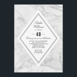 Elegant Classy White Grey Marble 40th Birthday Kaart<br><div class="desc">Pas deze Elegant Classy Chic White Gray Marble aan op de uitnodiging van de Birthday Party. Ideaal voor een stijlvolle Birthday Party.</div>