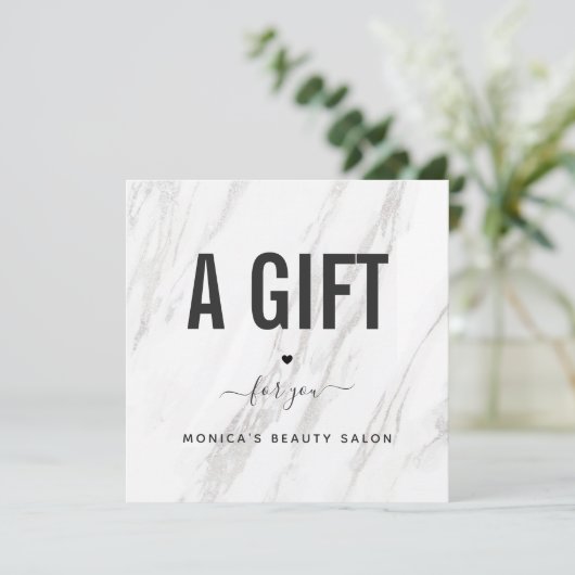 Elegant Classy White Marble Beauty Salon Logo Chic (Staand voorkant)