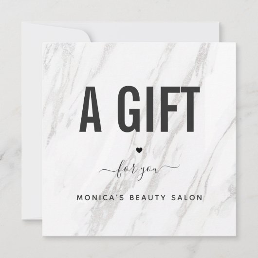 Elegant Classy White Marble Beauty Salon Logo Chic (Voorkant)