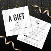 Elegant Classy White Marble Beauty Salon Logo Chic