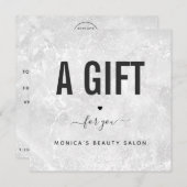 Elegant Classy White Marble Beauty Salon Logo Chic (Voorkant / Achterkant)