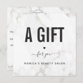 Elegant Classy White Marble Beauty Salon Logo Chic (Voorkant / Achterkant)