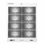 Elegant Classy Zilveren Damast Embossed Jewel Etiket (Full Sheet)
