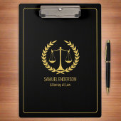 Elegant Classy Zwart & Goud Advocaat Klembord