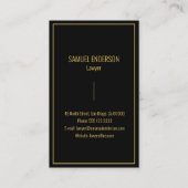 Elegant Classy Zwart & Goud Advocaat Visitekaartje (Achterkant)