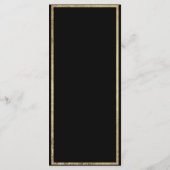 Elegant classy zwart goud glam bruiloft programma programmakaart (Achterkant)