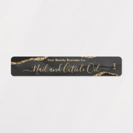 Elegant Classy Zwart Goud Marmer Beauty Product Labels