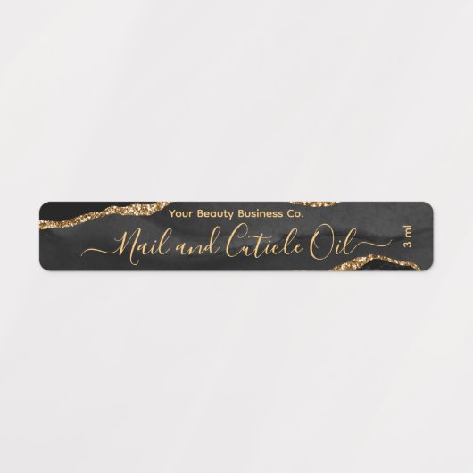 Elegant Classy Zwart Goud Marmer Beauty Product Labels (Design 1)
