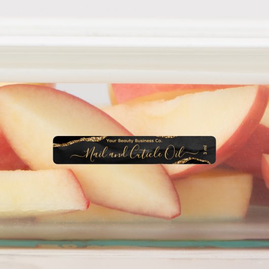 Elegant Classy Zwart Goud Marmer Beauty Product Labels (Aangebracht)