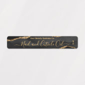 Elegant Classy Zwart Goud Marmer Beauty Product Labels (Design 2)