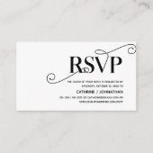 Elegant Classy, Zwart Script, RSVP reageren Informatiekaartje (Voorkant)