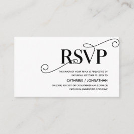 Elegant Classy, Zwart Script, RSVP reageren Informatiekaartje