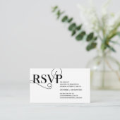 Elegant Classy, Zwart Script, RSVP reageren Informatiekaartje (Staand voorkant)