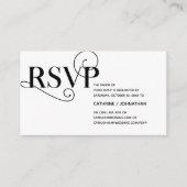 Elegant Classy, Zwart Script, RSVP reageren Informatiekaartje (Voorkant)