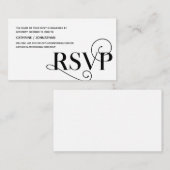 Elegant Classy, Zwart Script, RSVP reageren Informatiekaartje (Voorkant / Achterkant)
