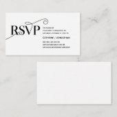 Elegant Classy, Zwart Script, RSVP reageren Informatiekaartje (Voorkant / Achterkant)