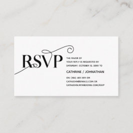Elegant Classy, Zwart Script, RSVP reageren Informatiekaartje