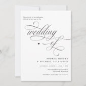 Elegant Classy  zwart-wit bruiloft Kaart (Voorkant)