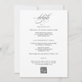 Elegant Classy  zwart-wit bruiloft Kaart (Achterkant)