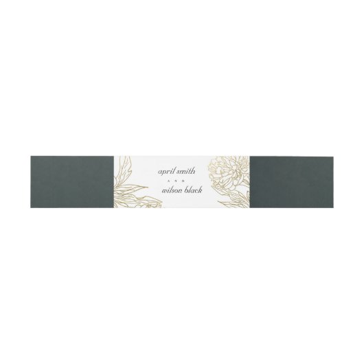 ELEGANT CLASY LUXE GOLD FOIL FLORAL WEDING UITNODIGINGEN WIKKEL (Vlak)