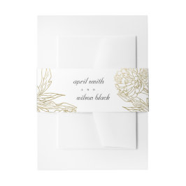 ELEGANT CLASY LUXE GOLD FOIL FLORAL WEDING UITNODIGINGEN WIKKEL