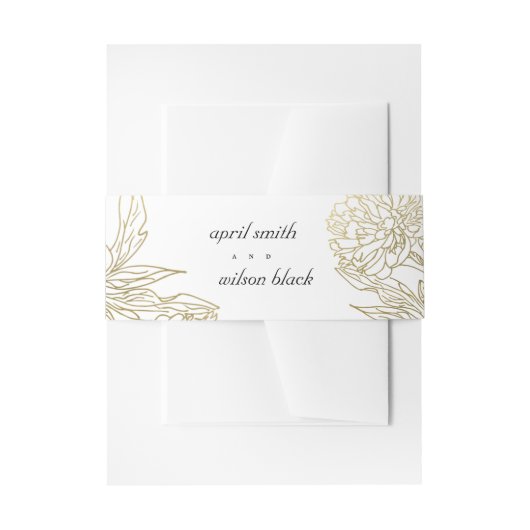 ELEGANT CLASY LUXE GOLD FOIL FLORAL WEDING UITNODIGINGEN WIKKEL (Voorkant Voorbeeld)
