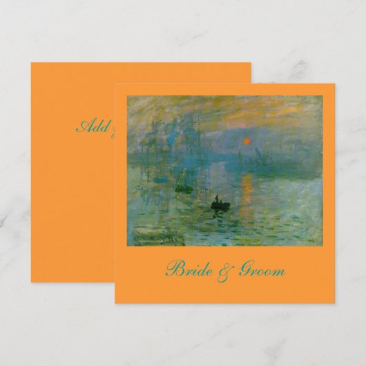 Elegant Claude Monet Wedding Uitnodigingen (Voorkant / Achterkant)