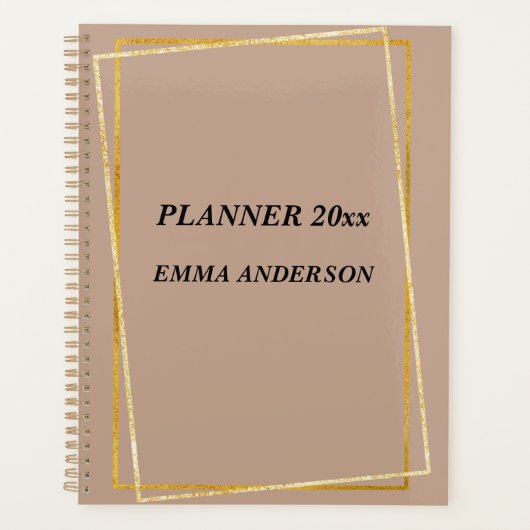Elegant Clay Gold | Your Name Planner (Voorkant)