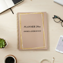 Elegant Clay Goud | Jouw Naam Planner