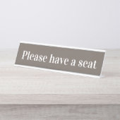 Elegant, Clean "Alsjeblieft, ga zitten" Bureau Naambordje (Voorkant)