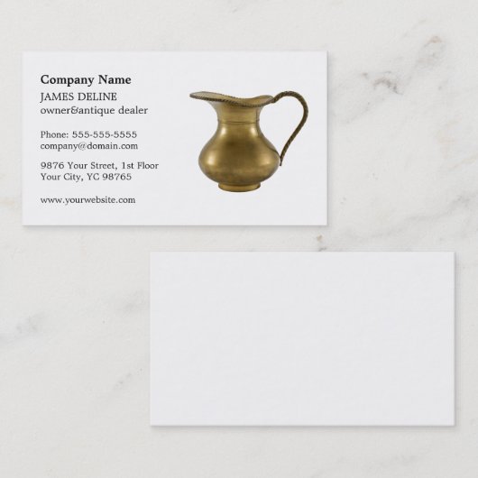 Elegant Clean Antiek Dealer Visitekaartje (Voorkant / Achterkant)