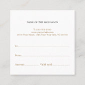 Elegant Clean Beauty Salon Cadeaubon Kortingskaartje (Achterkant)