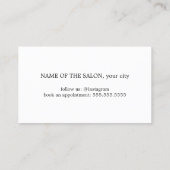 Elegant Clean Black and White Salon 5+1 Klantenkaartje (Achterkant)