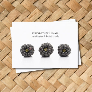 Elegant Clean Blackberry Nutritionist Health Coach Visitekaartje