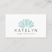 Elegant Clean Blue Lotus Icon Yoga Instructor Visitekaartje (Voorkant)