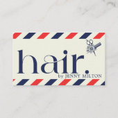 Elegant Clean Blue Red Hair Stylist Afspraak Visitekaartje (Voorkant)