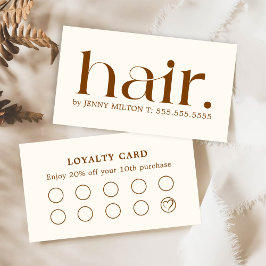 Elegant Clean Boho Brown Bold Hair Stylist Visitekaartje