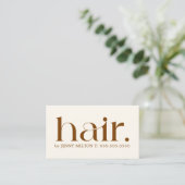 Elegant Clean Boho Brown Bold Hair Stylist Visitekaartje (Staand voorkant)