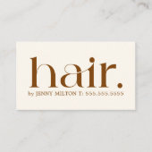 Elegant Clean Boho Brown Bold Hair Stylist Visitekaartje (Voorkant)