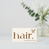 Elegant Clean Boho Brown Hair Stylist Afspraak Visitekaartje (Staand voorkant)