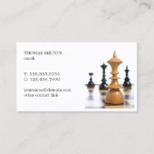 Elegant Clean Chess Figures Coach Visitekaartje (Voorkant)