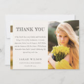 Elegant Clean Chic Minimal Clean Photo Afstuderen Bedankkaart (Voorkant)