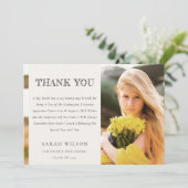 Elegant Clean Chic Minimal Clean Photo Afstuderen Bedankkaart (Staand voorkant)