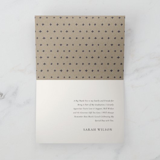 Elegant Clean Chic Minimal Clean Photo Afstuderen Bedankkaart (Binnen)