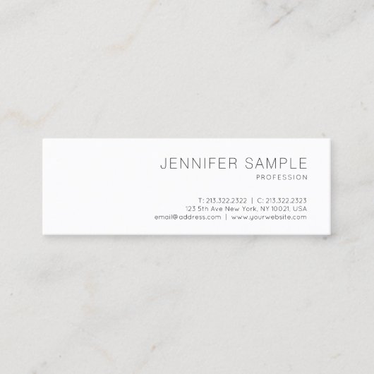 Elegant Clean Design Professional Plain Trendy Mini Visitekaartje (Voorkant)