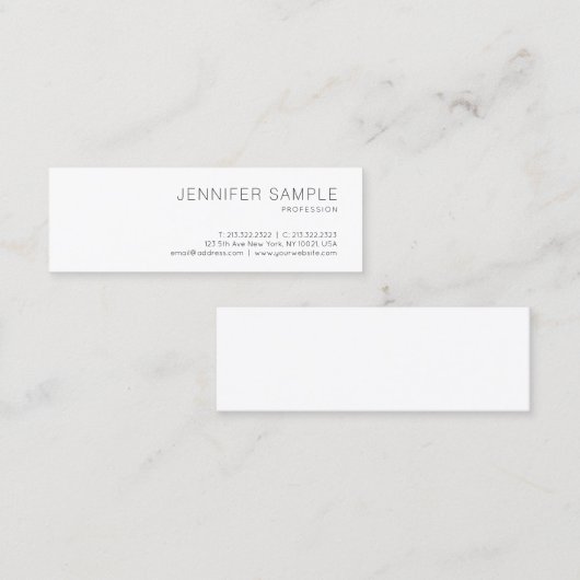Elegant Clean Design Professional Plain Trendy Mini Visitekaartje (Voorkant / Achterkant)